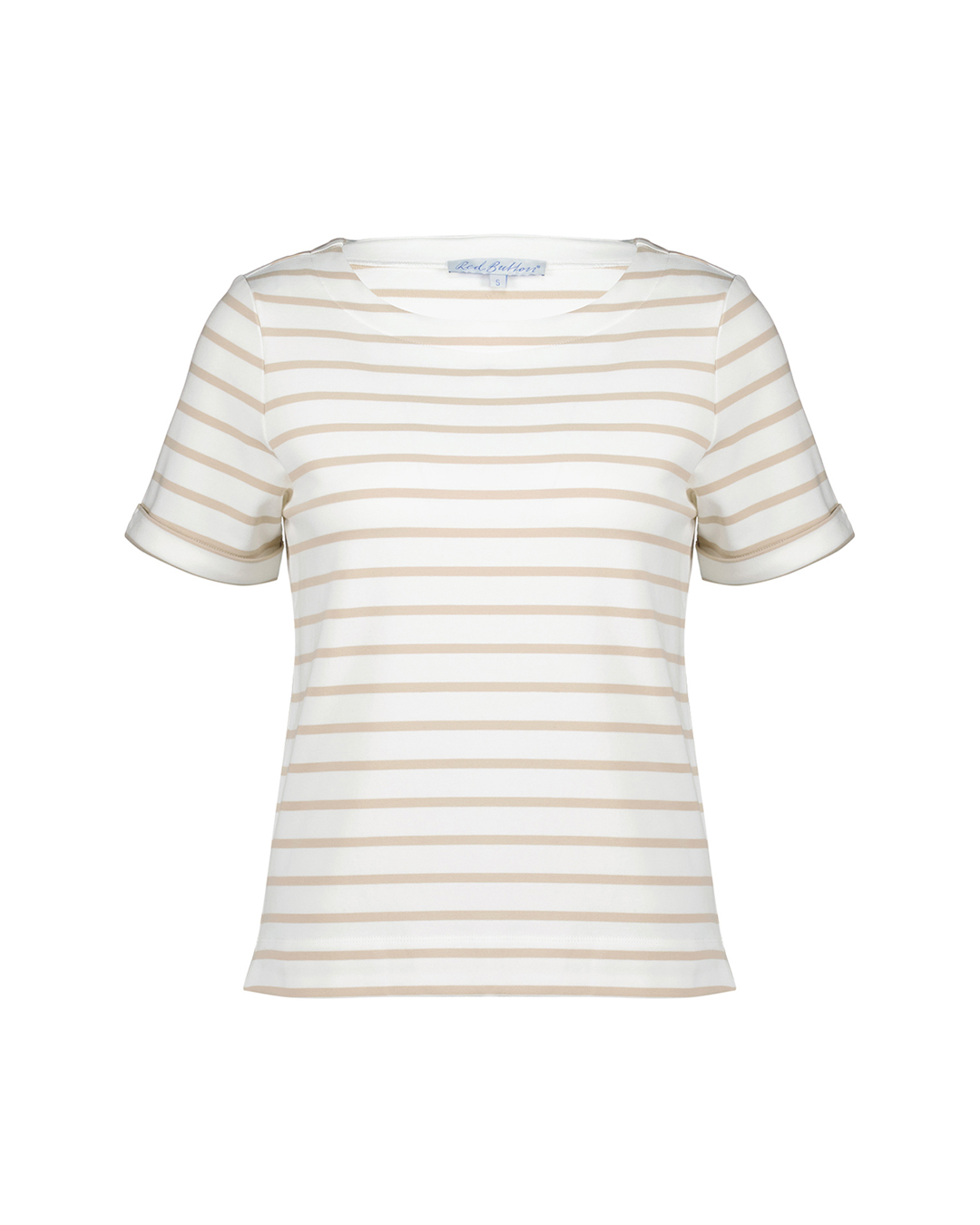 Red Button Shirt Terry Stripe Peeble Front